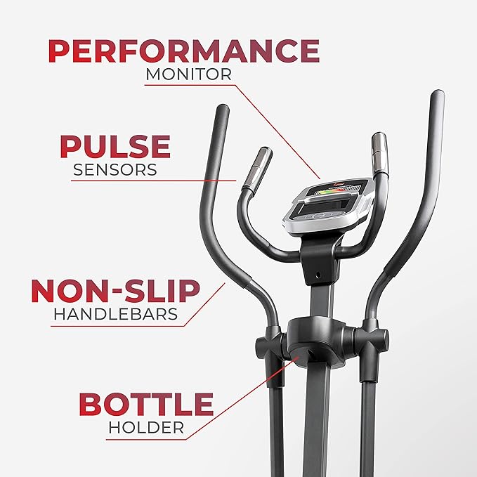 Sunny Health & Fitness Full Body Workout Elliptical Trainer with Digital Performance Monitor, Low Impact Exercise, and Optional Bluetooth with Exclusive SunnyFit App