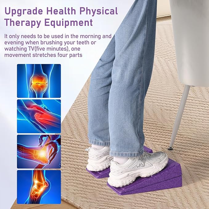 Slant Board Squat Wedge for Calf Stretching,3 Pcs 12" x 6.3" Foot Stretcher Balance Board for Plantar Fasciitis, Adjustable Foam Slant Board Wedge Great for Exercises