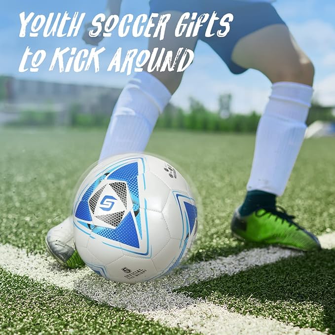 Soccer Balls Glow in The Dark Soccer Ball Size 5, Soccer Gift Night Ball for Teens,Juniors and Adult Indoor Outdoor Play, Fluorescent Light Training Ball with Pump Kit and Carry Net