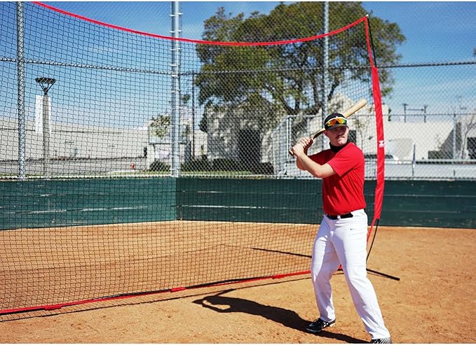 12x9ft / 16x10ft Barricade Backstop Net, Ball Sports Barrier, Practice Net for Baseball, Softball, Lacrosse, Soccer, Basketball and More