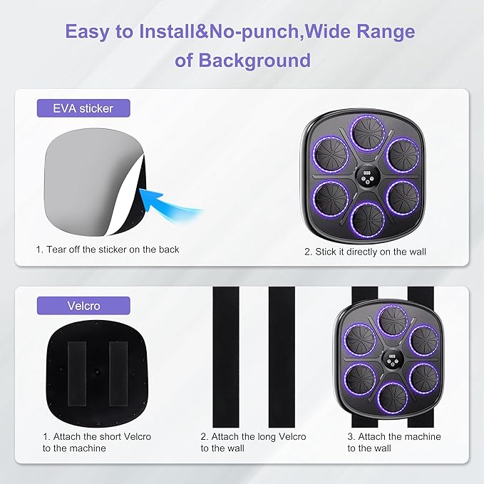 Music Boxing Machine – Interactive Punching Bag with Bluetooth Speaker, LED Targets & Smart App | Home Fitness Equipment for Boxing, Cardio & Stress Relief | Adjustable for Adults & Kids