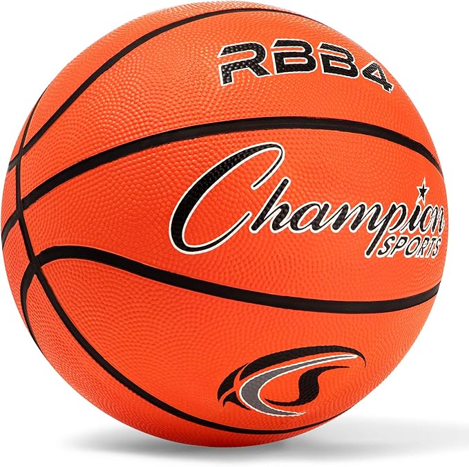 Champion Sports Rubber Basketballs – Heavy Duty Pro-Style, Indoor/Outdoor Use, Premium Basketball Equipment for Physical Education, Various Sizes & Colors (Size 3, 5, 6, 7)