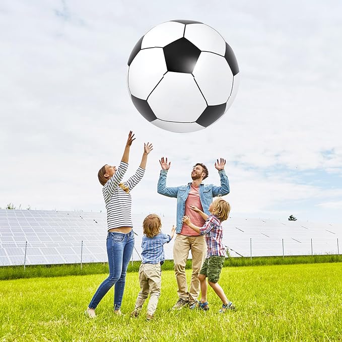 Lewtemi Giant Inflatable Sports Balls Large Inflatable Beach Ball Baseballs Soccer Rainbow Basketball Football for Sport Birthday Party Favor(2 Pcs,Soccer, Basketball,27 Inch)