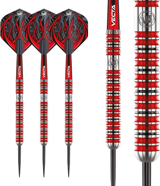 Winmau Diablo 90% Professional Tungsten Darts Set with Flights and Stems (Shafts) Steel tip & Soft tip
