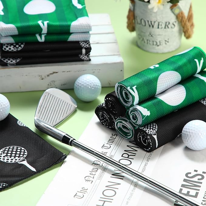 24 Count Sports Cooling Towels Baseball Basketball Softball 40 x 12 Inch Breathable Soccer Football Volleyball Microfiber Ice Towel Fast Drying for Party Favors Team Gift (Green,Golf)