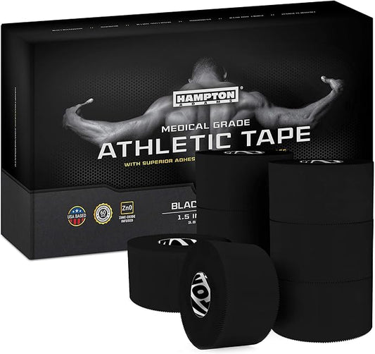 Hampton Adams | Official BJJ Partner | As Seen on Shark Tank | Medical Athletic Sports Tape (8-Pack, 45ft) | Easy Tear & No Sticky Residue | for Athletes, Trainers & First Aid Injury Wraps