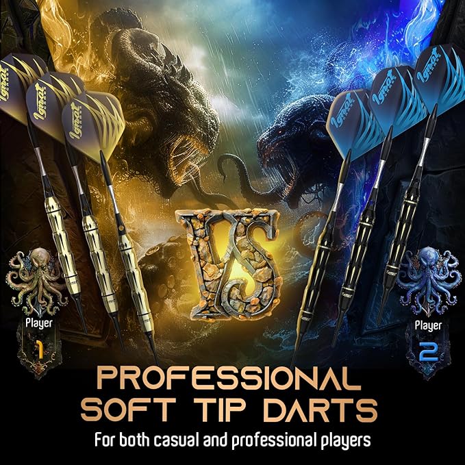 IgnatGames Premium Soft Tip Darts – 6/12 Pack Brass Barrels with Aluminum Shafts, 16 GlideXPro Flight Set, Tool Kit, Giftable Case & 100 Extra Tips