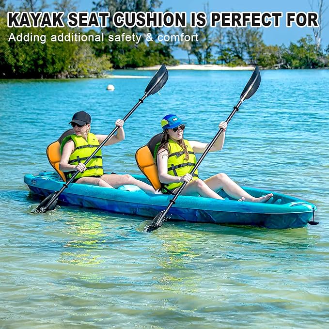 Thickened Kayak Seat with Back Support, Sit On Top Cushioned Canoe Backrest Molded Foam Seat for SUP Paddle Board Fishing Boat Long Trip