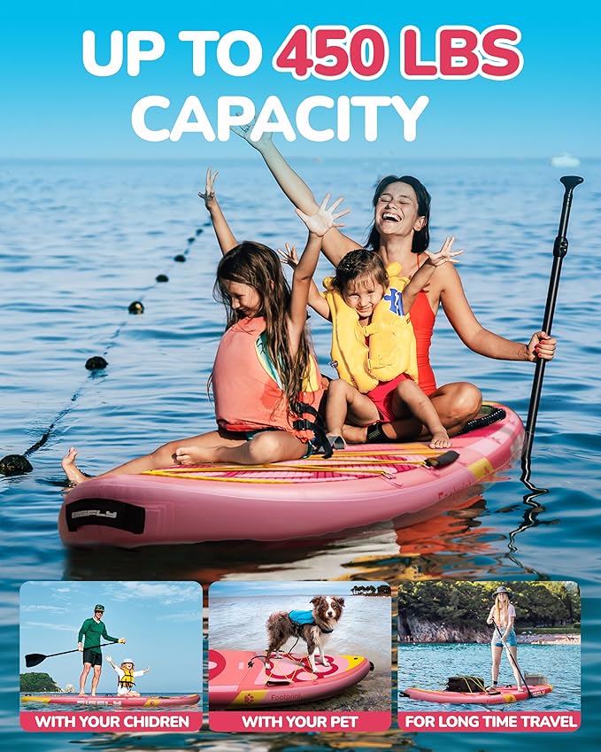 Bigfly 11'6×35" Super Wide Inflatable Stand Up Paddle Board, Ultra Stable Wide SUP for 2+1 People/Family/Big Size, 100L Backpack, All-Round Sup Board, US Big Fin