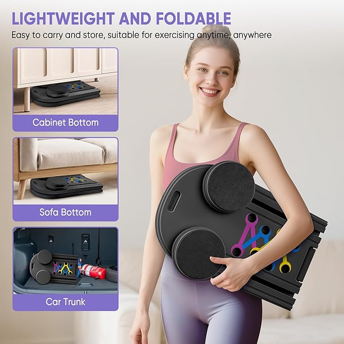 Pilates Board, Pilates Portable Reformer Machine 2025 for Home Workout, 7 in 1 Multifunctional Abdominal Board, Foldable Abs Trainer Machine, Pilates Core Workout Equipment for Women