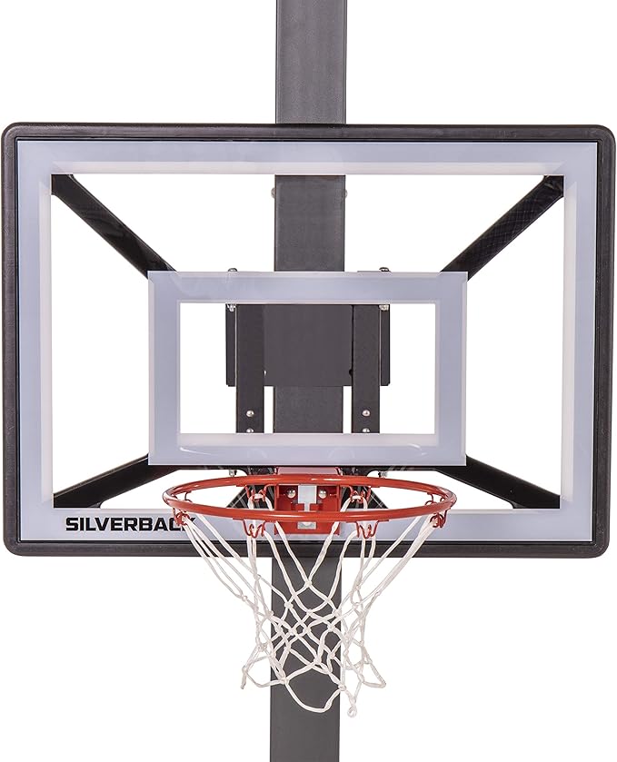 Silverback Junior Youth 33" Basketball Hoop with Lock ‘n Rock Mounting Technology Mounts to Round and Vertical Poles, Black (B8410W)