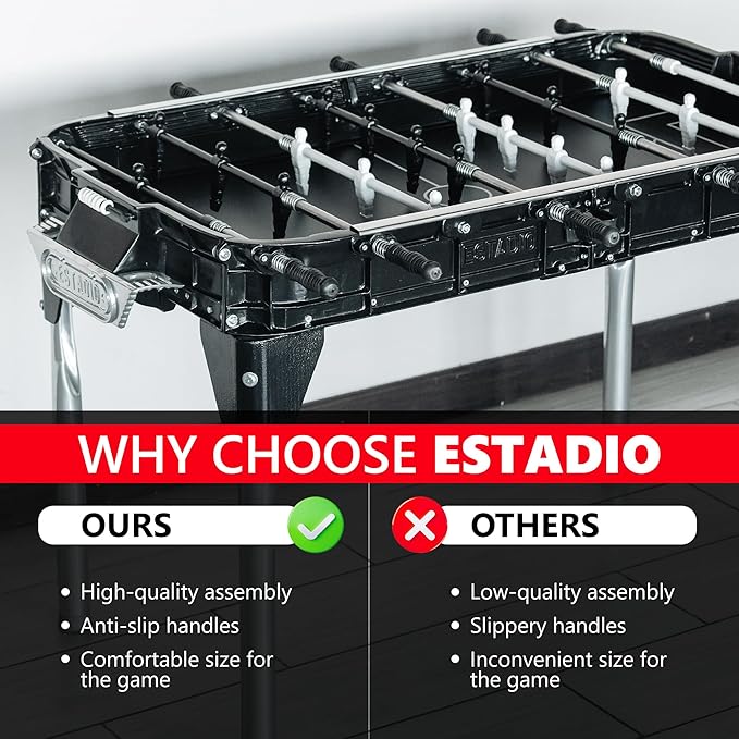 Outdoor Foosball Table Adult Size - Game Tables for Adults with Balls & Players - Soccer Table Game for Indoor Use - Weatherproof Perfect for Tournaments