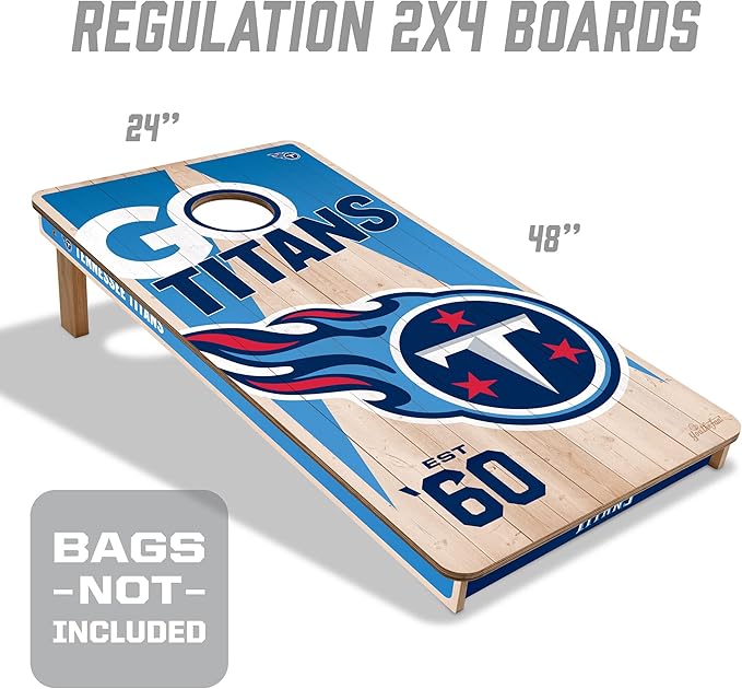 YouTheFan NFL 2’ x 4’ Professional Wood Cornhole Game