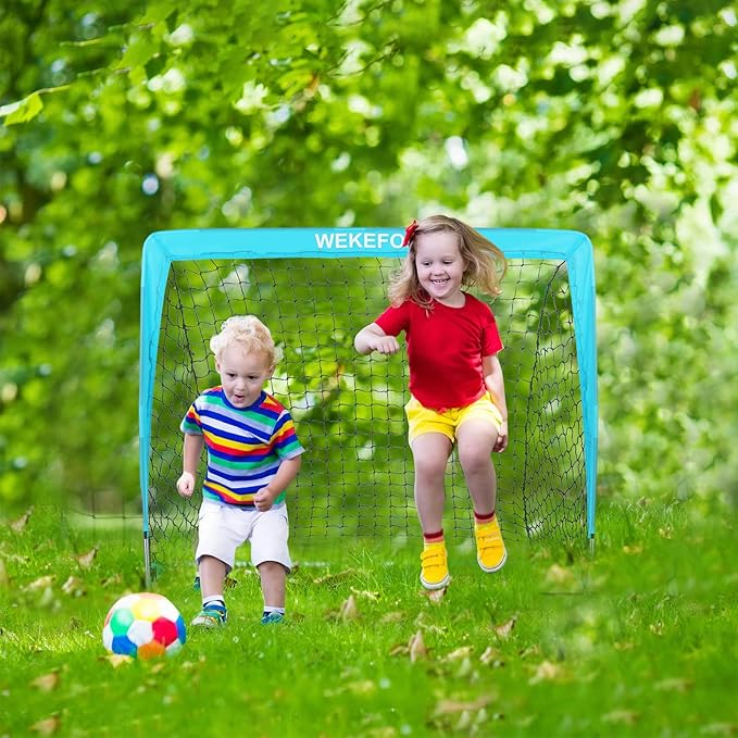 Soccer Goal with Carry Bag, 10/9MM Strengthen Pole, Arched Design, Kids Soccer Goals for Backyard Set 5x 3.1/3.6x2.7/2.9x2.4ft Portable Pop Up Soccer Nets for Toddler, Adults, Youth Games, Play, Gifts
