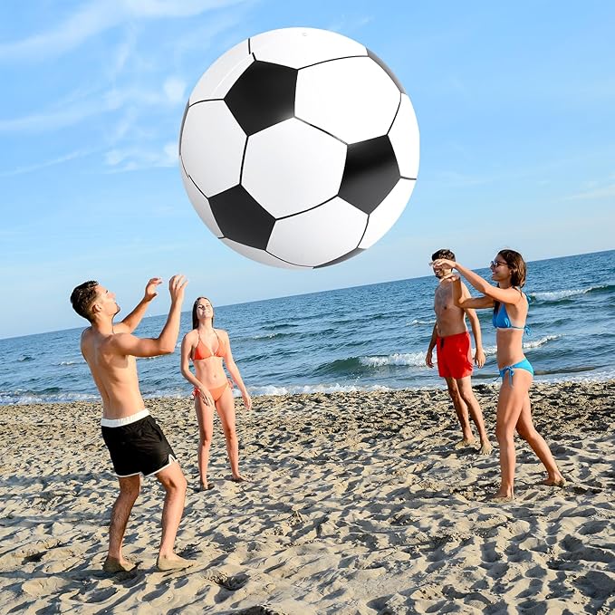 Lewtemi Giant Inflatable Sports Balls Large Inflatable Beach Ball Baseballs Soccer Rainbow Basketball Football for Sport Birthday Party Favor(3 Pcs,Soccer, Baseball, Basketball,40 Inch)
