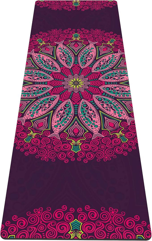 nuveti Yoga Mat Print Extra Thick TPE Non Slip Fitness Exercise Mat with Carrying Bag,72"x24" Extra Thick 6MM Exercise & Workout Mat for Yoga, Pilates Fitness and Floor Exercises