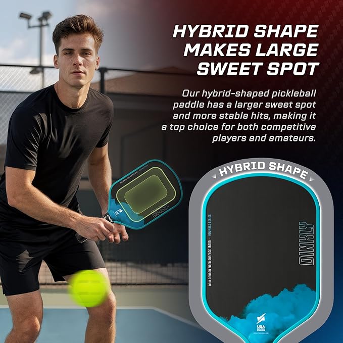 Raw Carbon Pickleball Paddles Set of 2/4, T700 Carbon Fiber Rackets with 16MM Honeycomb Polymer Core, 4 Balls and 1 Portable Carry Bag, USAPA Approved Pickleball Set for Men, Women