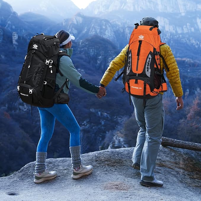 Esup 50L Hiking Backpack Men Camping Backpack with rain cover 45l+5l Lightweight Backpacking Backpack Travel Backpack