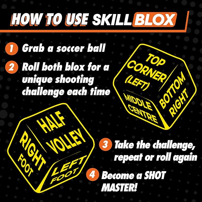 Soccer Shooting Training Dice (2 pcs) - Soccer Gifts for Boys 8-12 to Improve Soccer Shooting Skills - Boys and Girls Soccer Training Equipment (SHOTMASTER DICE)