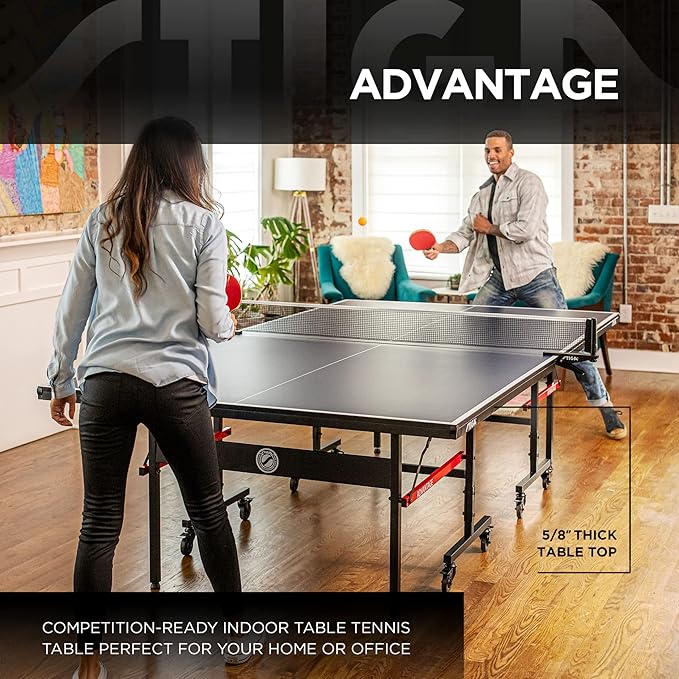 STIGA Advantage Series Ping Pong Tables - 13, 15, 19, and 25mm Tabletops - Quickplay 10 Minute Assembly - Playback Mode - Recreational to Tournament Level