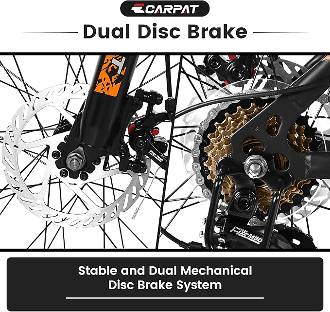 26 Inch Mountain Bike 21 Speeds with Mechanical Disc Brakes, High-Carbon Steel Frame, Suspension MTB Bikes Mountain Bicycle (Black+ Blue)