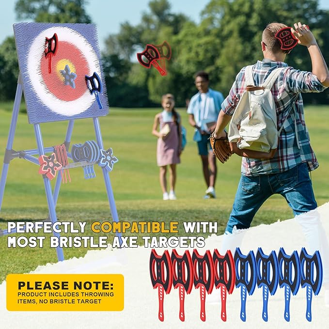 Throwing Axe for Axe Throwing Game for Backyard, Throwing Axe Set with Throwing Star for Outdoor Games, Durable and Fun for All Ages