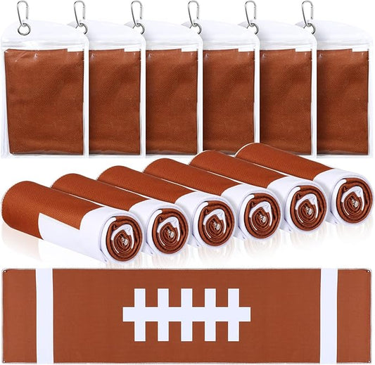 12 Pack Football Cooling Towels, Sports Towels with Bags, 40"x12" Breathable Chilly Towel, Microfiber Towel for Football Sport Team Gift
