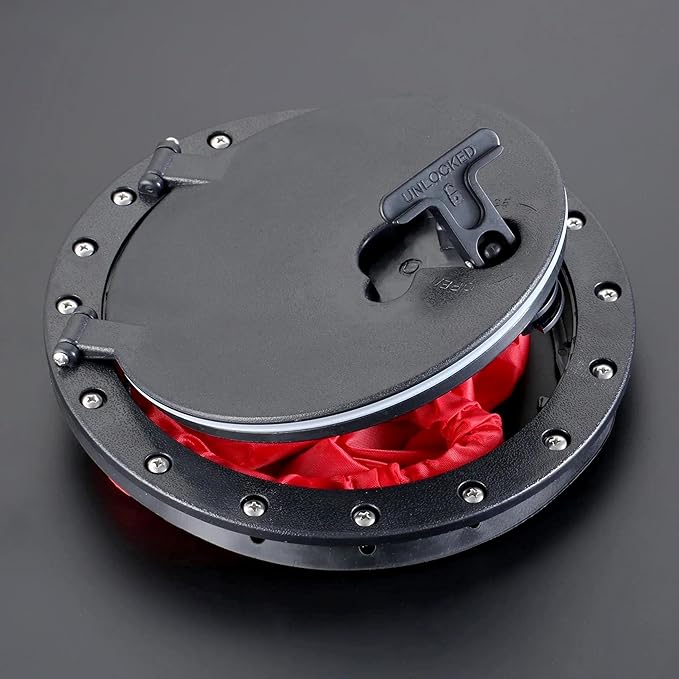 6/8/9 Inch Round Hatch Cover Deck Plate ABS Accessories Hatch Cover with Red Waterproof Bag for Kayak Boat Fishing Rigging
