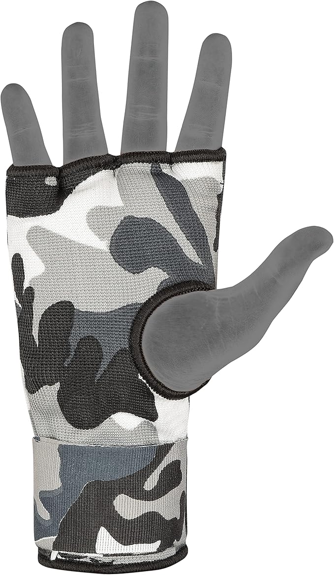 HUNTER Gel Padded Inner Gloves with Hand Wraps for Boxing, Quick Elastic Training Wraps for Men & Women, Muay Thai MMA Kickboxing Martial Arts Knuckle Wrist Protector (Pair)
