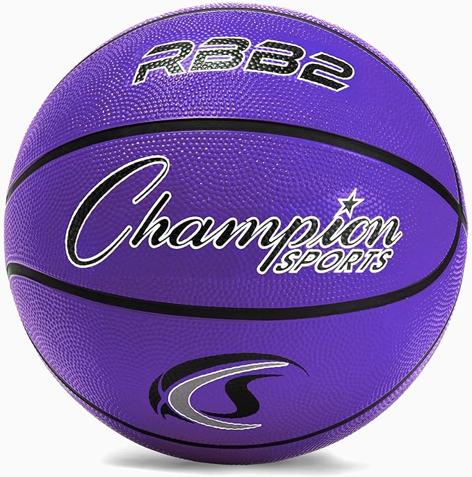Champion Sports Rubber Basketballs – Heavy Duty Pro-Style, Indoor/Outdoor Use, Premium Basketball Equipment for Physical Education, Various Sizes & Colors (Size 3, 5, 6, 7)