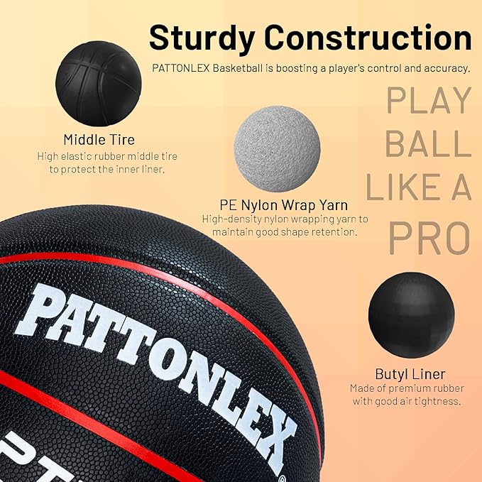 Basketball 29.5" - Official Size 7-Composite Leather - Indoor/Outdoor Basketball Ball for Adult Men