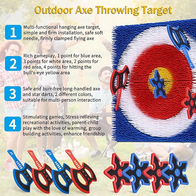 Throwing Axe Game Axe Throwing Target for Outdoor Play for All Family Members