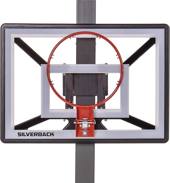 Silverback Junior Youth 33" Basketball Hoop with Lock ‘n Rock Mounting Technology Mounts to Round and Vertical Poles, Black (B8410W)