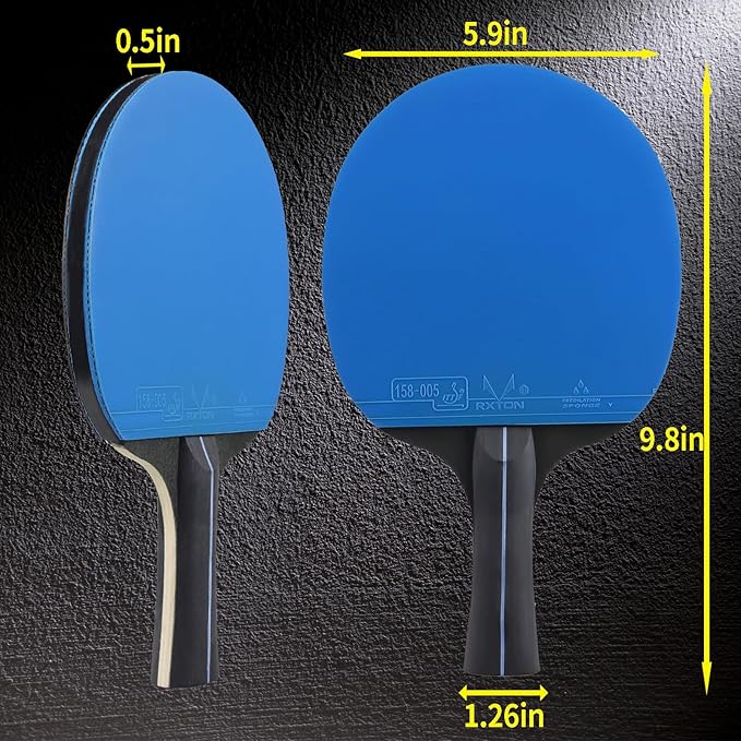 Ping Pong Paddles Sets of 4- Portable Table Tennis Paddles Professional Case & 4*Ping Pong Balls Table Tennis Racket Player Set for Indoor & Outdoor Games