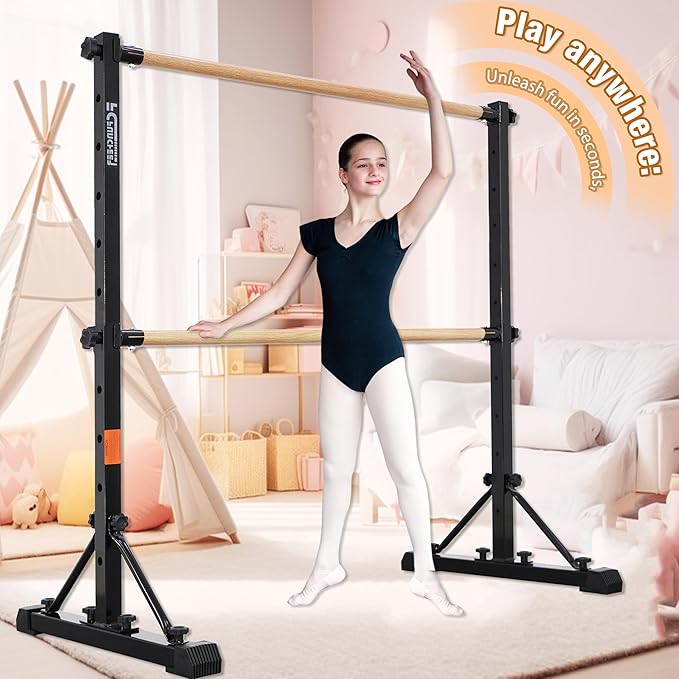 Adjustable Ballet Barre,Portable Dance bar,Fitness Equipment for Dance & Balance Excercise,Super Sturdy for Balance Workout,Weight Limit 250 LBS