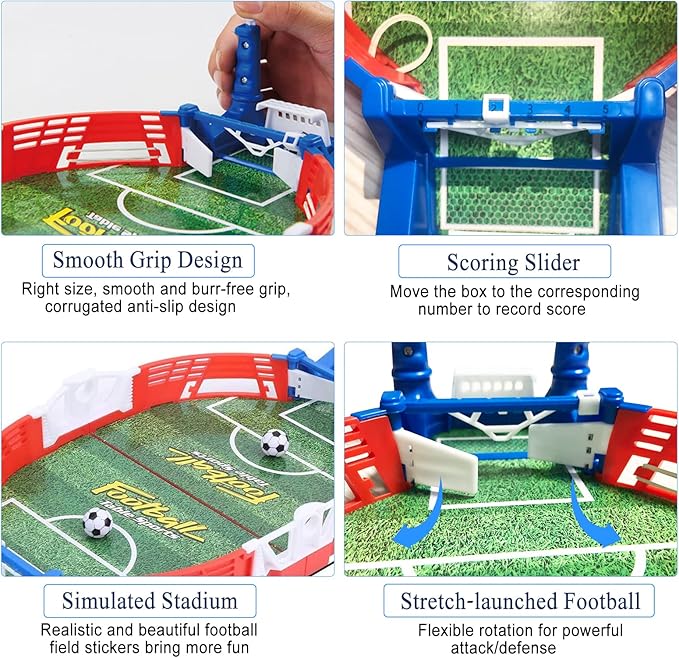 Mini Foosball Games, Tabletop Football Soccer Pinball for Indoor Game Room, Table Top Foosball Desktop Sport Board Game for Adults Kids Family Game Night Fun