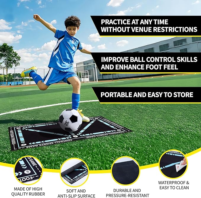2 Pack Kids Soccer Goal for Backyard Set 6x4FT Portable Pop Up Soccer Net Training Equipment with Soccer Ball, Training Dice Mat, Cones and Carry Bag for Youth Toddler Teams Indoor Outdoor Sport Game