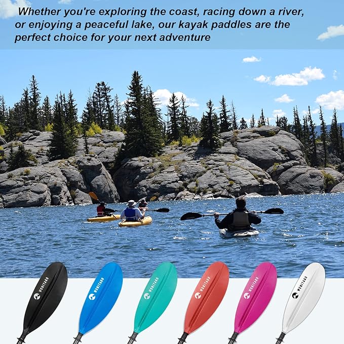 Adjustable Kayak Paddle with Carbon Shaft and PP Blade Available in 220-230/220-240/230-250cm Floating Lightweight Kayak Oars with Original Pattern