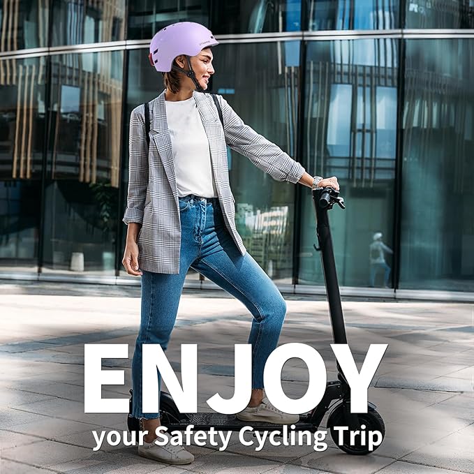 Bike Helmets for Adults - Front and Rear LED Lights Adjustable Bicycle Helmet for Adults Men Women Scooter Helmet for Commuting, Road Biking, Skating, Scooter