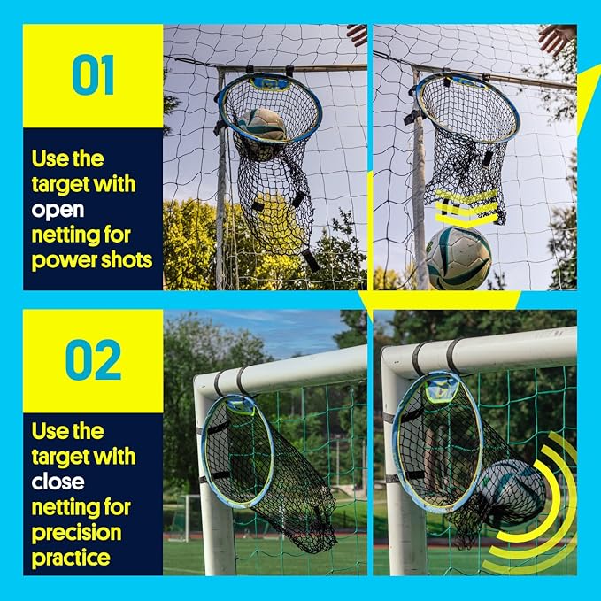 Soccer Goals & Soccer Backstop Net with Rebounder - All-in-One Backyard Net - Sports & Outdoors Soccer Goal for Volley, Passing, Solo Training