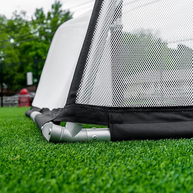 Soccer Innovations QuickFold™ Portable Aluminum Goal (4x2.5), Competition Soccer, Backyard Goal for Practice, Collapsible for Easy Storage, Mini Net