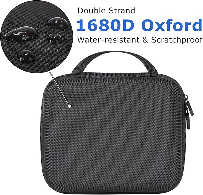 Ginsco Universal Hard Shell Case for Blood Pressure Monitor, Compatible with Omron Platinum/Gold, Portable Carrying Travel Case with Handle, Mesh Pocket for Cuff/Batteries/Charger (Black, L)