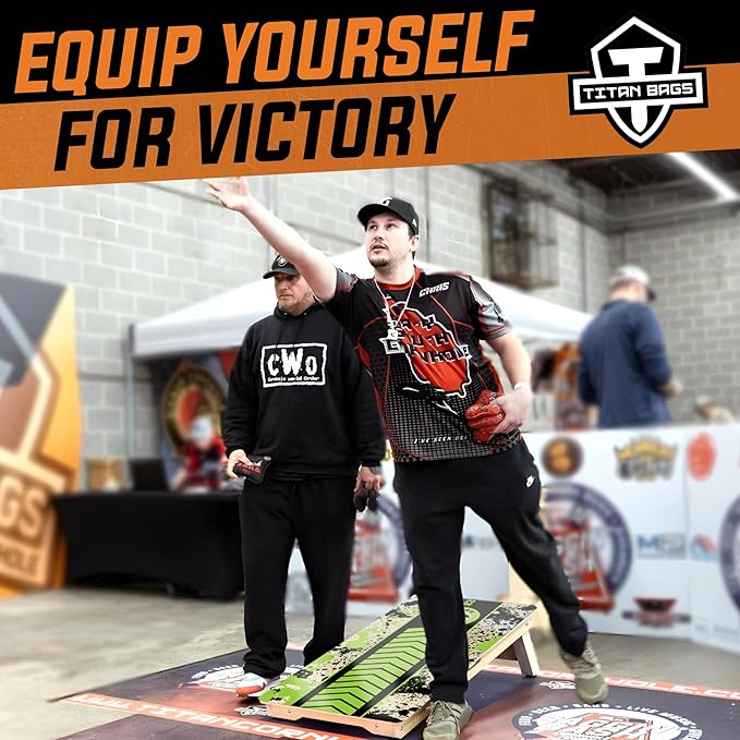 Titan Bags X Factor Cornhole Boards - ACL Elite Approved Cornhole Board Set w/Patent Pending X Underside Bracing for Maximum Durability - Regulation Size for Professional & Outdoor Sports Game