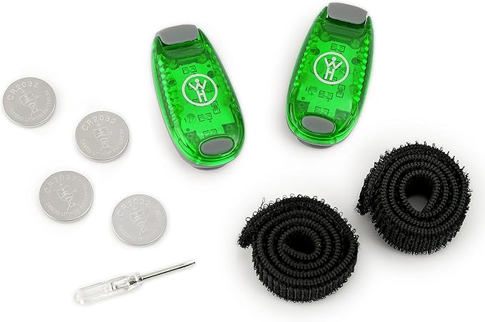 LED Safety Light 2 Pack - Nighttime Visibility for Runners, Cyclists, Walkers, Joggers, Kids, Dogs, Relays & More - Clip to Clothes Strap to Wrist, Ankle, Bike, Collar, or Just About Anywhere!