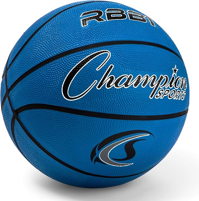 Champion Sports Rubber Basketballs – Heavy Duty Pro-Style, Indoor/Outdoor Use, Premium Basketball Equipment for Physical Education, Various Sizes & Colors (Size 3, 5, 6, 7)