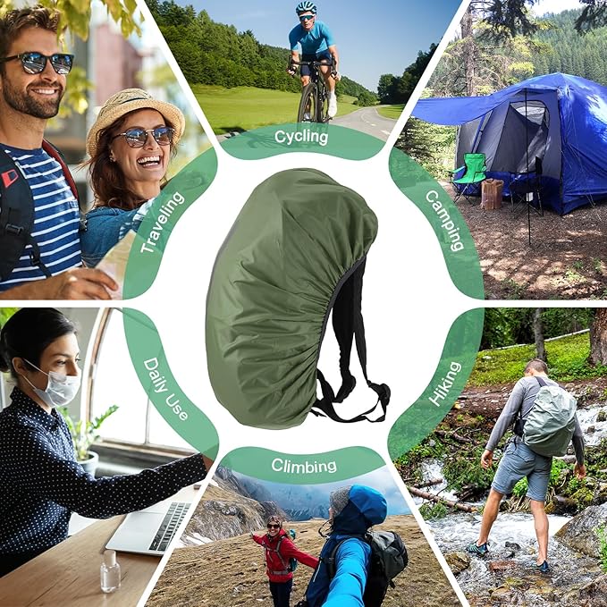 Waterproof Backpack Rain Cover Waterproof Backpack Cover, Bag Rain Cover with A Vertical Reflective Strap for Hiking/Biking/Camping/Outdoor Traveling