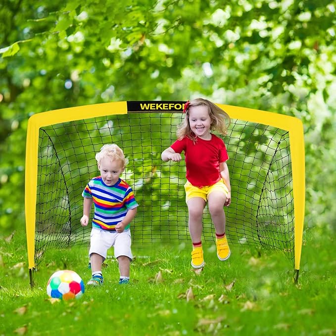 Soccer Goal with Carry Bag, 10/9MM Strengthen Pole, Arched Design, Kids Soccer Goals for Backyard Set 5x 3.1/3.6x2.7/2.9x2.4ft Portable Pop Up Soccer Nets for Toddler, Adults, Youth Games, Play, Gifts