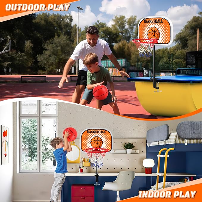 Indoor Basketball Hoop Tabletop Basketball Hoop Indoor with Clips Mini Desktop Basketball.Hoop Set with Two Balls Mini Hoops for Desk Table Bedroom Basketball Toys for Kids and Adult