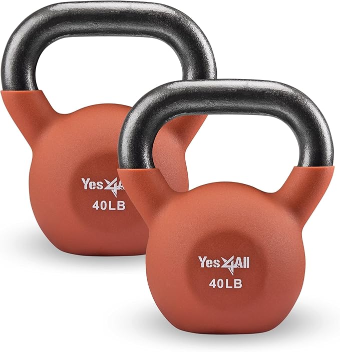 Yes4All Kettlebells 5lbs-65lbs & Kettlebell Sets Adjustable Weights, Kettlebell for Weight Training, Home Workout Equipment with Secure Grip for High Rep, Exercise Equipment