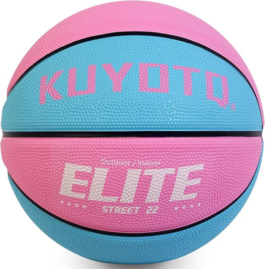 KUYOTQ Kids Toddler Youth Adult Size 3/4/5/6/7 Basketball 22/25.5/27.5/28.5/29.5" Thickened Rubber or Faux Leather Basketball for Boys Girls (Deflated)